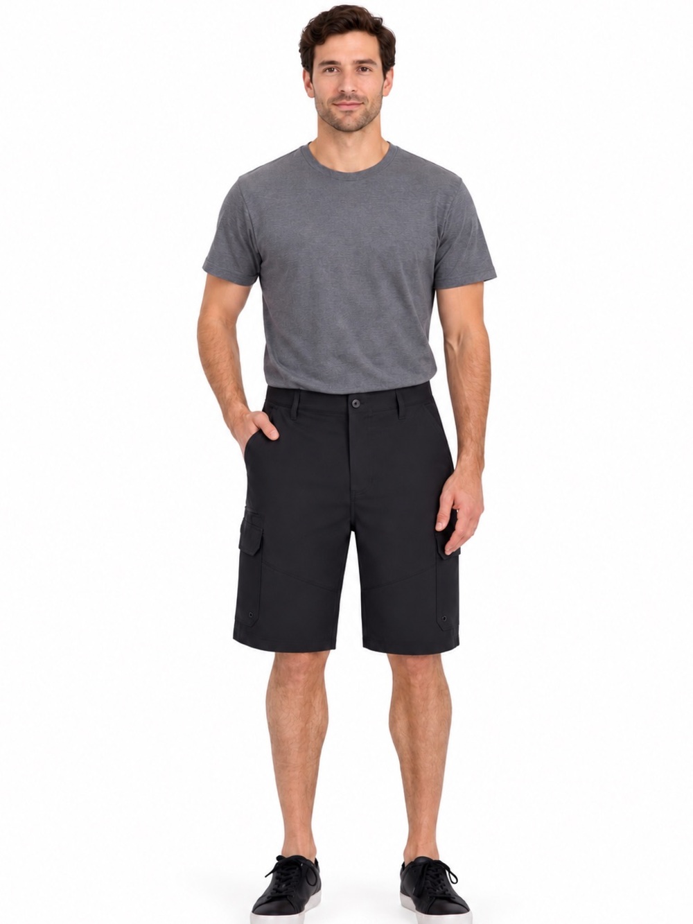 IRON CO. Men’s Black Stretch Performance 20”
Cargo Utility Shorts Size 34